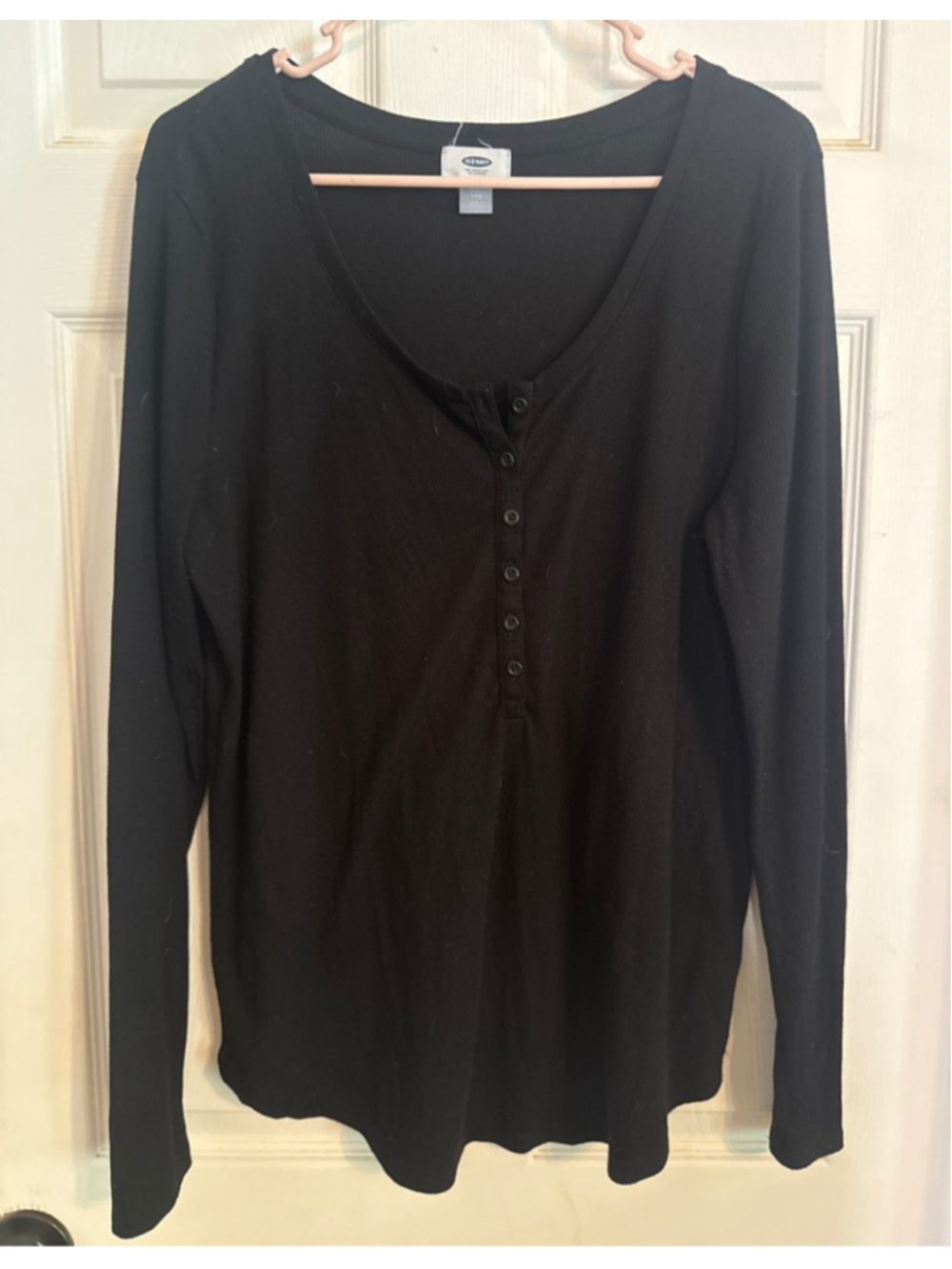 Old Navy Black Ribbed Long Sleeve Tee XXL